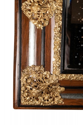 XVIIe siècle - Miroir époque Louis XIV à clinquants