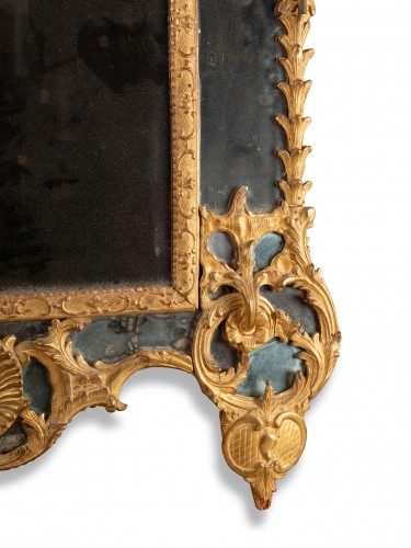 Louis XV - Miroir Epoque Louis XV bois doré