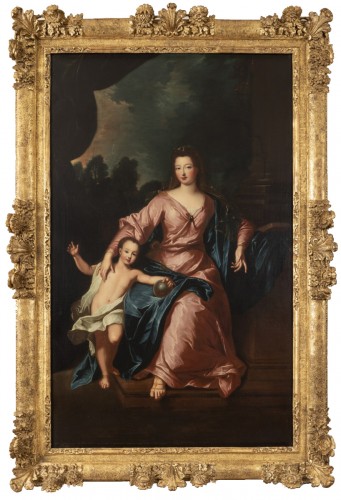 Portrait de Françoise Marie de Bourbon et son fils - Atelier de Pierre Gobert