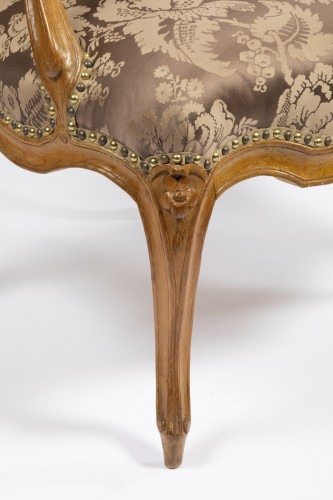 XVIIIe siècle - Ensemble de quatre fauteuils Louis XV estampillés de H AMAND