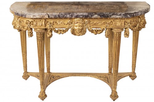 Console en bois doré d'époque Louis XVI attribuée à Georges Jacob