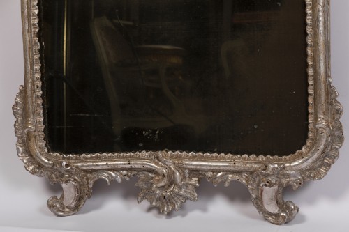 XVIIIe siècle - Paire de miroirs argentés Italie XVIIIe siècle