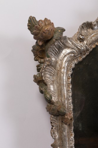 Paire de miroirs argentés Italie XVIIIe siècle - Louis XV