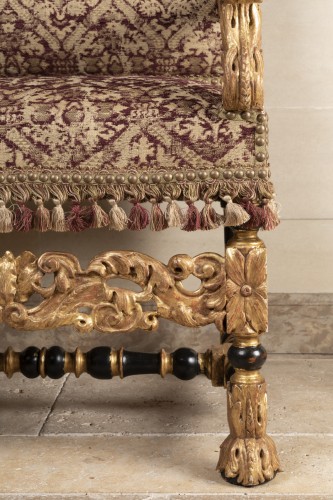 XVIIe siècle - Paire de sièges Epoque Louis XIV