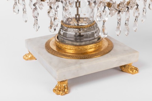 Paire de girandoles en cristal et bronze doré d'époque Empire - Isabelle Chalvignac