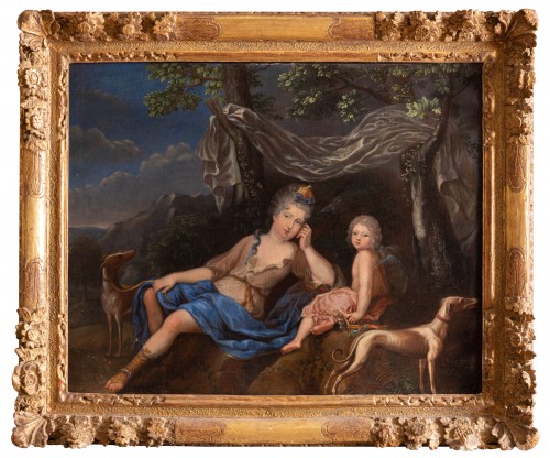 Hanne de la Tremouille et son fils daté 1705 Atelier de Pierre Gobert (1662 - 1744 )