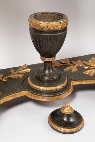 Louis XVI - Paire de consoles en bois peint et doré Epoque Louis XVI