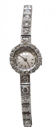 Montre en platine de marque « Roy Watch » sertie de diamants TA