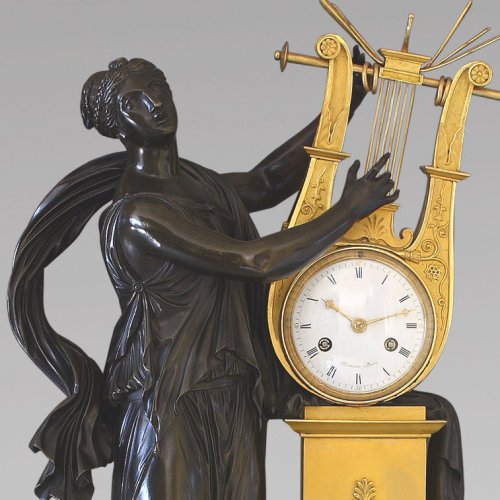 XIXe siècle - Pendule Empire "Erato", modèle de Thomire
