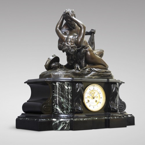 Horlogerie Pendule - Satyre et Bacchante, d'après James Pradier