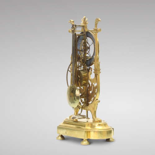 XIXe siècle - Pendule squelette à grande roue