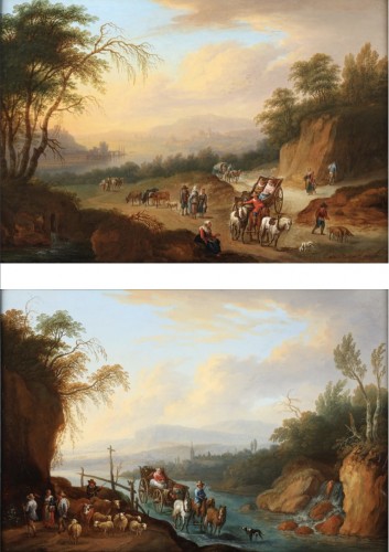Deux paysages animés - Joseph Orient (1677-1747)