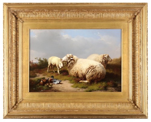 Moutons et canards au repos - Eugène Verboeckhoven (1789-1881) - Tableaux et dessins Style 