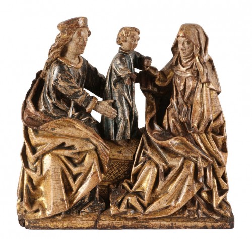 Sculpture Sculpture en Bois - Sainte Anne trinitaire - École flamande vers 1500
