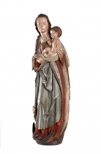 Un groupe représentant la Vierge et l'Enfant - Sculpture Style 