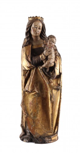 Un groupe représentant la Vierge à l'Enfant- Atelier de Lucerne 16e siècle - Sculpture Style 