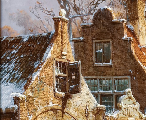  - Paysage d'hiver animé - Alexis de Leeuw (1848 - 1883)