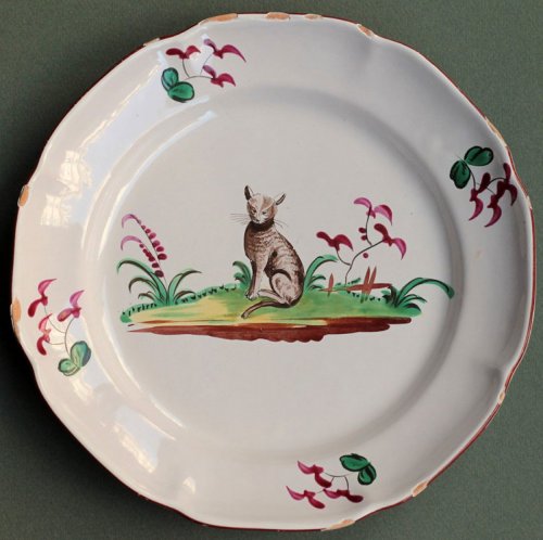 Les Islettes assiette au chat - Céramiques, Porcelaines Style 