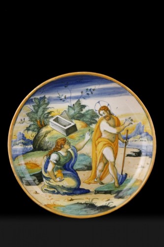 Coupe en majolique de Venise représentant la Résurrection, vers 1580. - Céramiques, Porcelaines Style Renaissance