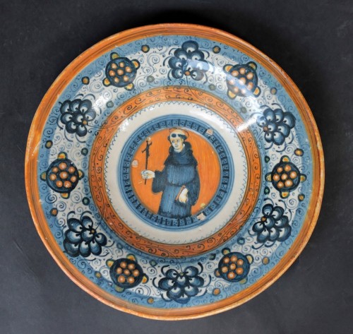 Montelupo, Tondino en majolique - Céramiques, Porcelaines Style Renaissance