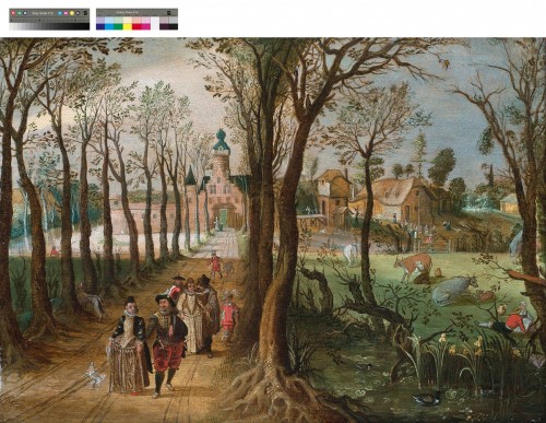 Sébastien VRANCX ( 1575 - 1647) - Personnages dans le parc d'un château - Tableaux et dessins Style 