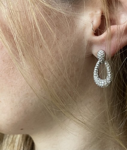 Bijouterie, Joaillerie Boucles d'oreilles - Boucles d'oreilles or et diamants en forme de goutte