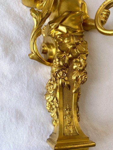 Paire d'appliques Napoléon iII en bronze doré - Napoléon III