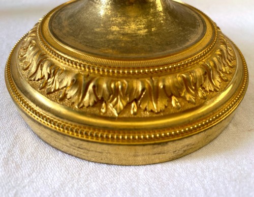 Paire de bougeoirs Directoire en bronze doré - Jullion Antiquités