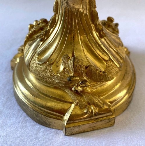 Flambeaux de toilette Louis XV en bronze doré - Jullion Antiquités