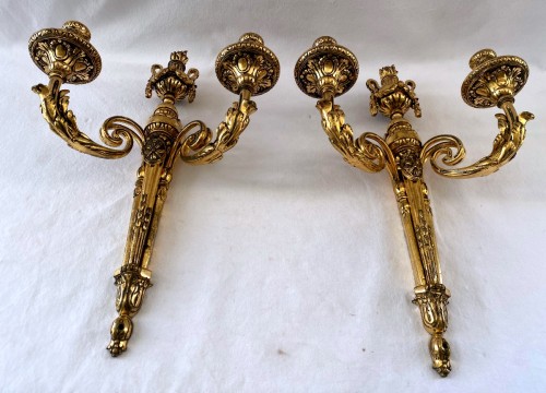 Luminaires Appliques - Paire d'appliques Louis XVI en bronze doré