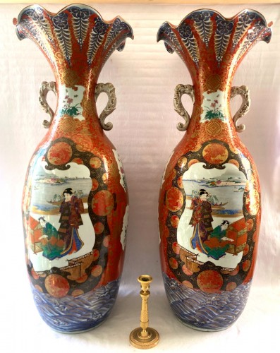Paire de grands vases Japon période édo - Arts d