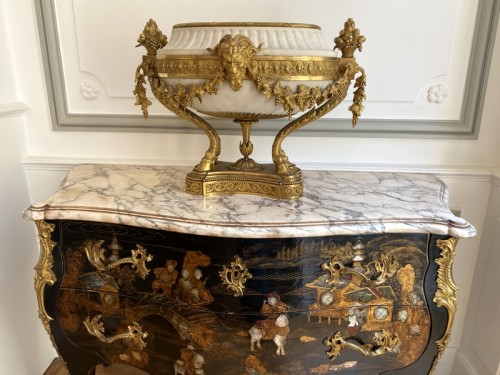 Coupe navette en marbre et bronze doré signée Picard - Jullion Antiquités