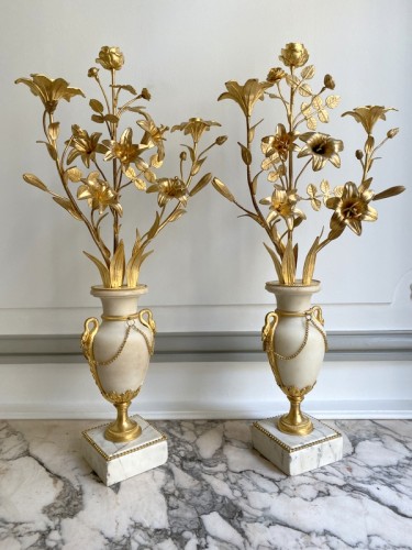 Paire de chandeliers Louis XVI - Luminaires Style Louis XVI