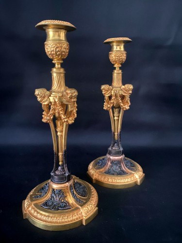 Paire de flambeaux modèle de Martincourt - Luminaires Style Napoléon III