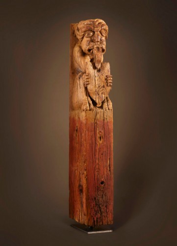 Sculpture Sculpture en Bois - Figure apotropaïque du diable