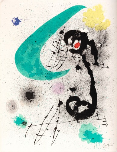 Joan Miró (1893 - 1983) - El Pájaro Migratorio, Lithographie Numéroté HC 1/5