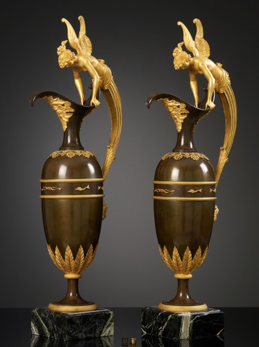Objet de décoration Cassolettes, coupe et vase - Paire d’aiguières d’époque Empire, attribué à Claude Galle