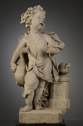 Sculpture Sculpture en pierre - Putto Hollandais en Grès