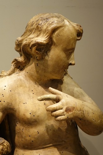 Antiquités - Paire de grandes statues baroques, Italie Gênes 17e siècle