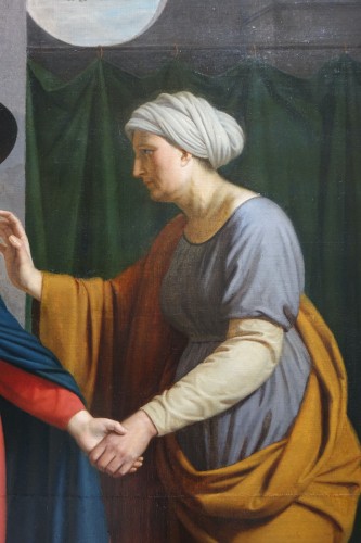 Très grande toile "La Visitation "- France vers 1820  - La Crédence