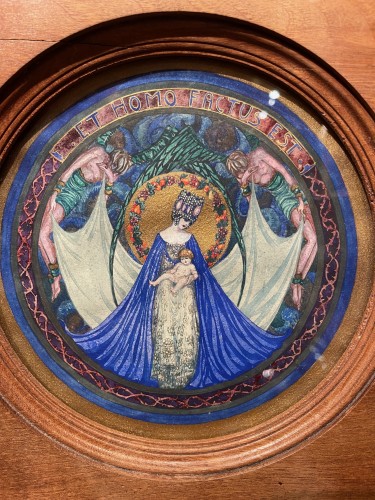 Art sacré, objets religieux  - Tryptique sur la vie de Marie, S.VICARINO, 1925
