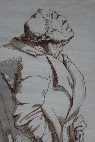 Tableaux et dessins Dessin, Aquarelle & Pastel - Dessin représentant un homme bossu, Rome,18e s.P.L. GHEZZI?