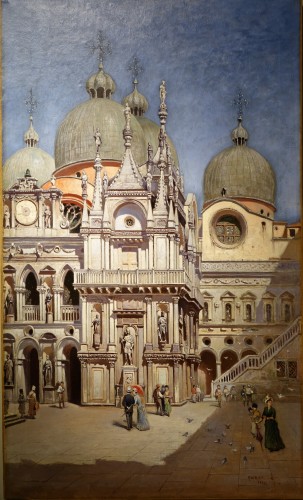 La cour du Palais Ducal à Venise - F.W.ODELMARK, 1889