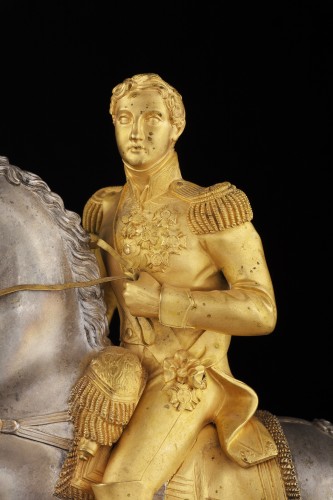 Francois II de Bourbon á cheval, bronze italien du milieu du 19e siècle - Galerie Francesco De Rosa
