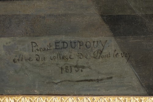 La réprimande d’Hector á Paris - E. DUPUOY 1813 - Tableaux et dessins Style 