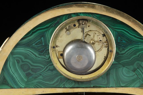 Pendule bronze te malachite - Horlogerie Style Directoire