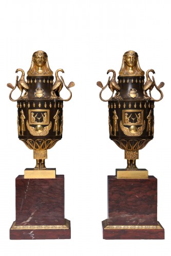 Paire de vases Osiris-Canopus, début XIXe siècle