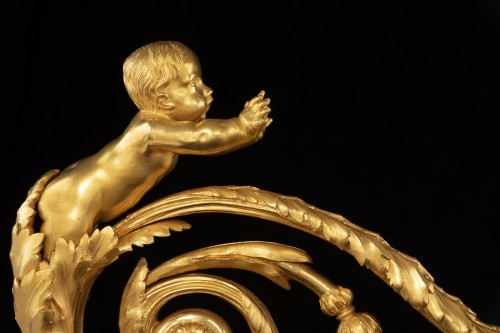 Paire de chenets en bronze doré - Galerie Francesco De Rosa