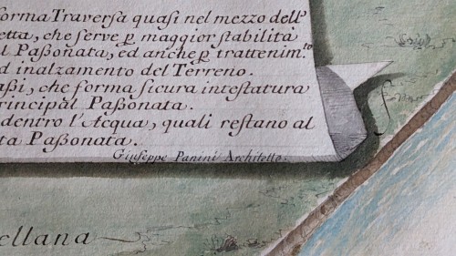 Giuseppe Pannini - Plan d'aménagement du fleuve Tibre, 1772 - Tableaux et dessins Style Louis XV