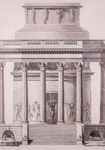 XVIIIe siècle - Projet d'édifice octogonal vers 1780 attribué à Antoine-François Peyre